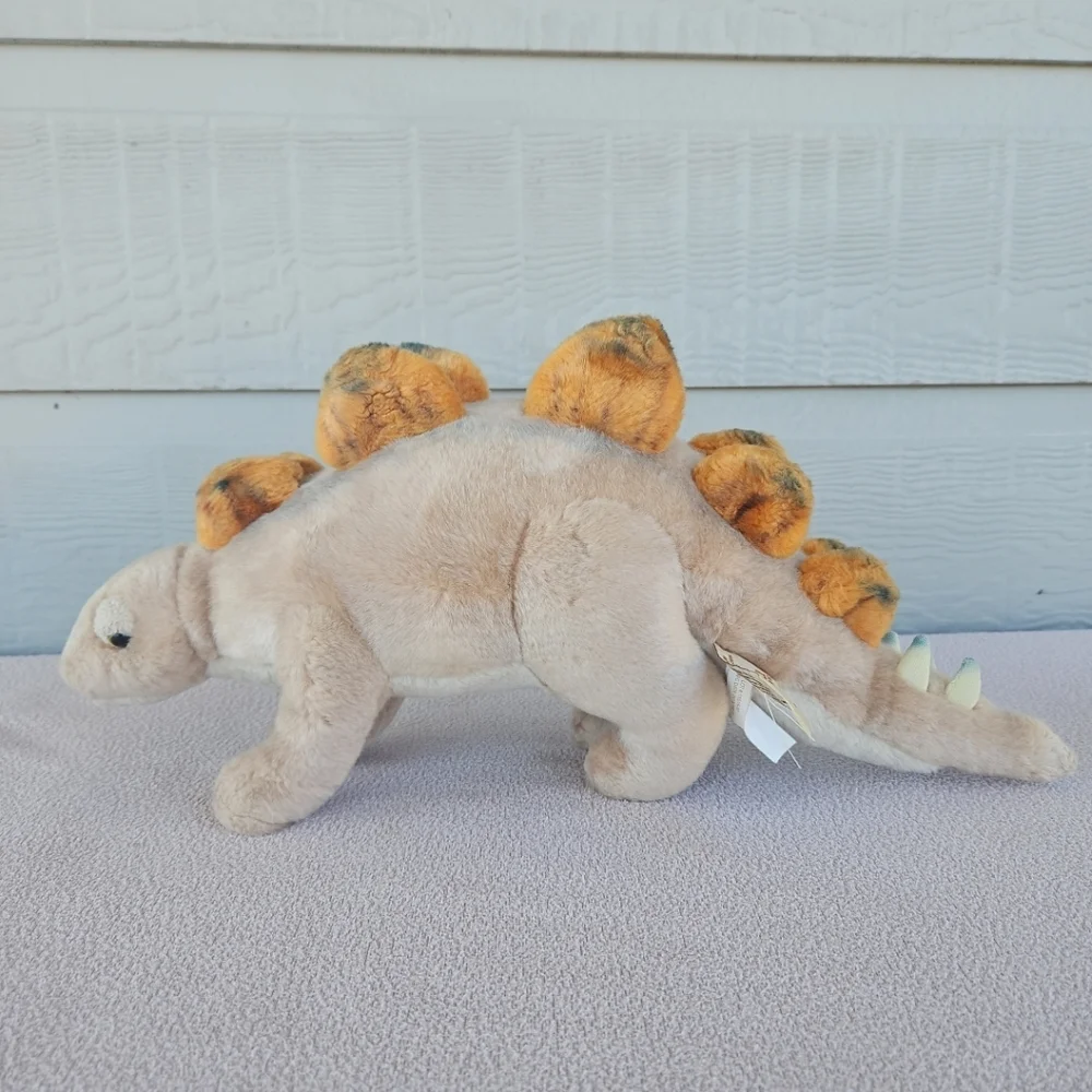 Dinosaur Stegosaurus Plush Demdaco Nate & Jules Brown Orange Stuffed Toy 17